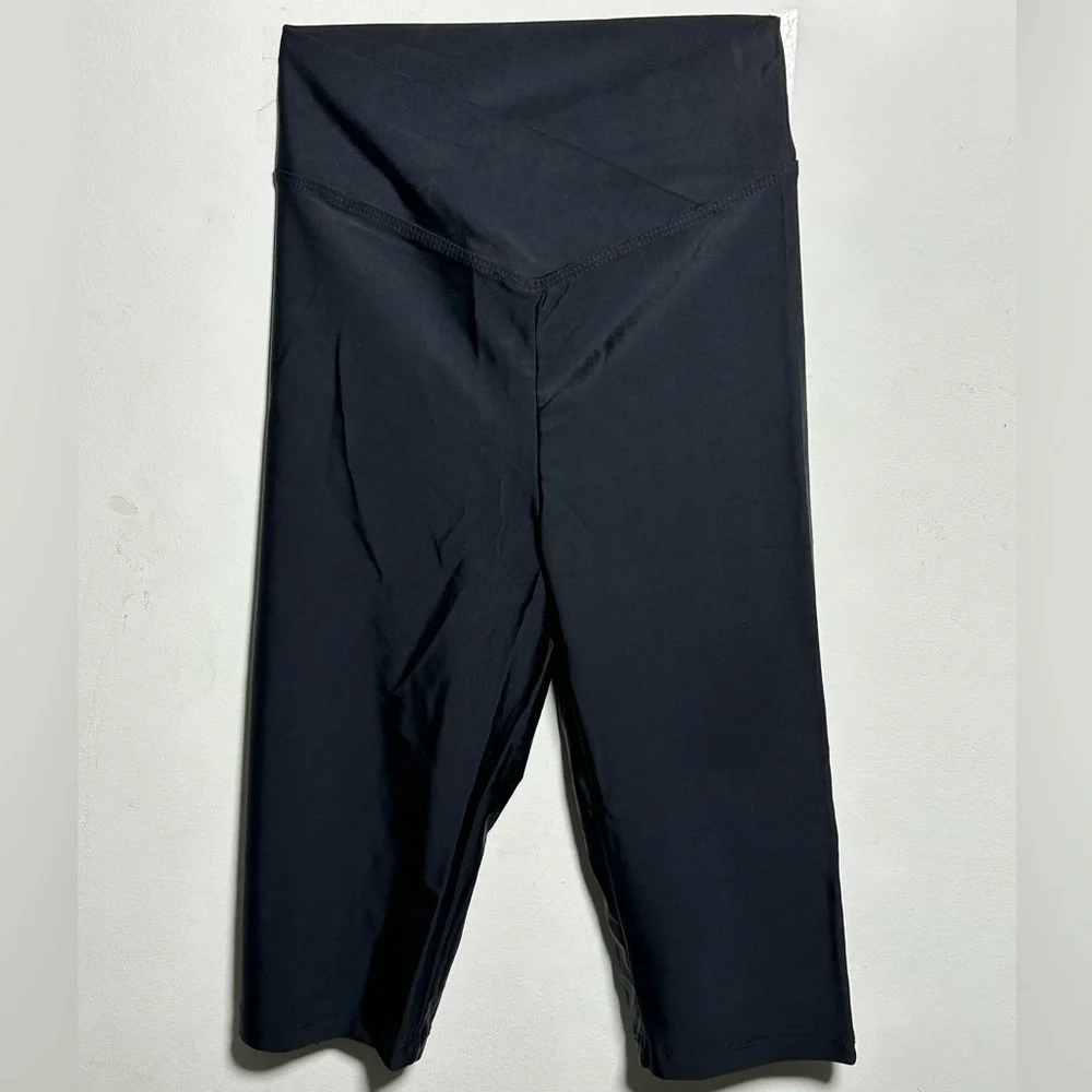 Theatricals Black Turquoise 2PC Dance Set Crop Top and Bike Shorts‎ Adult XS NWT